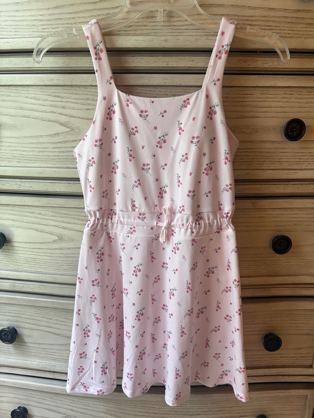 New All In Motion Girls Light Pink Floral Athletic Tennis Dress Shorts L 10/12
